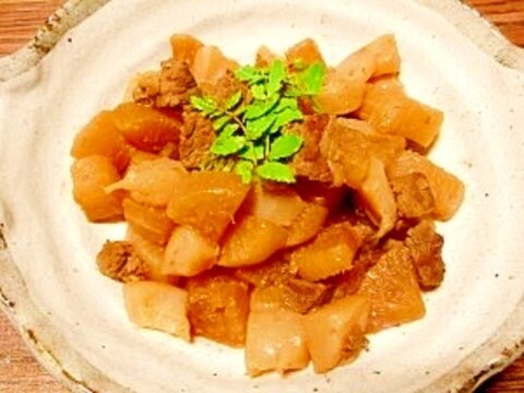 大根☆牛肉、コンニャク煮